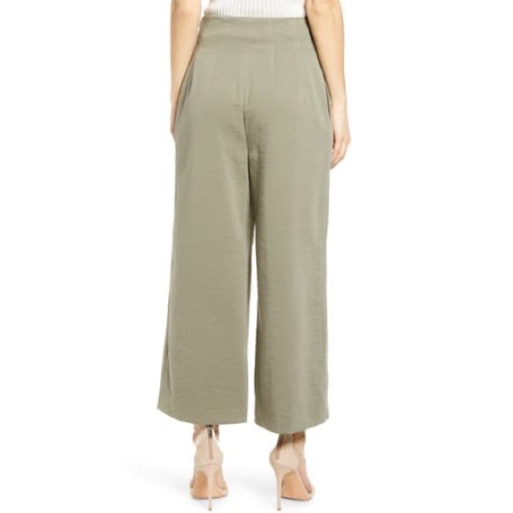 Leith Wide Leg High Waist Green Pants - Picture 2 of 11